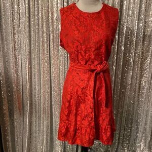 Melonie Red Lace Sleeveless Dress
